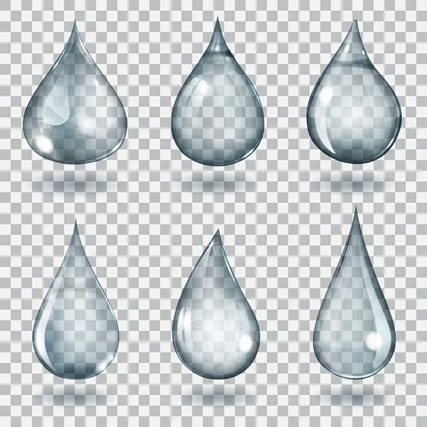 Transparent gray drops